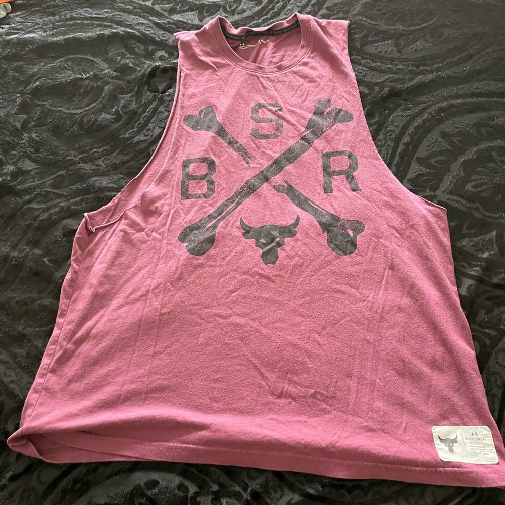 Mens Maroon Under Armour The Rock Tanktop